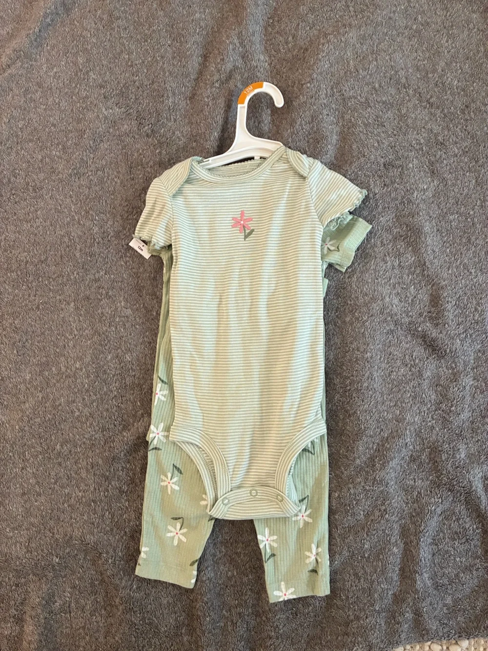 Carter's Sage Green Floral 3piece set